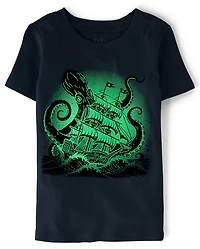 Boys Glow Octopus Snug Fit Cotton Pajamas