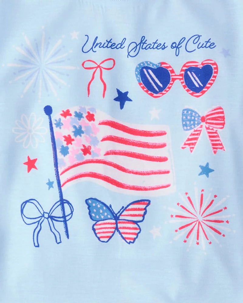 Girls Americana Ruffle Pajamas