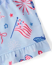Girls Americana Ruffle Pajamas