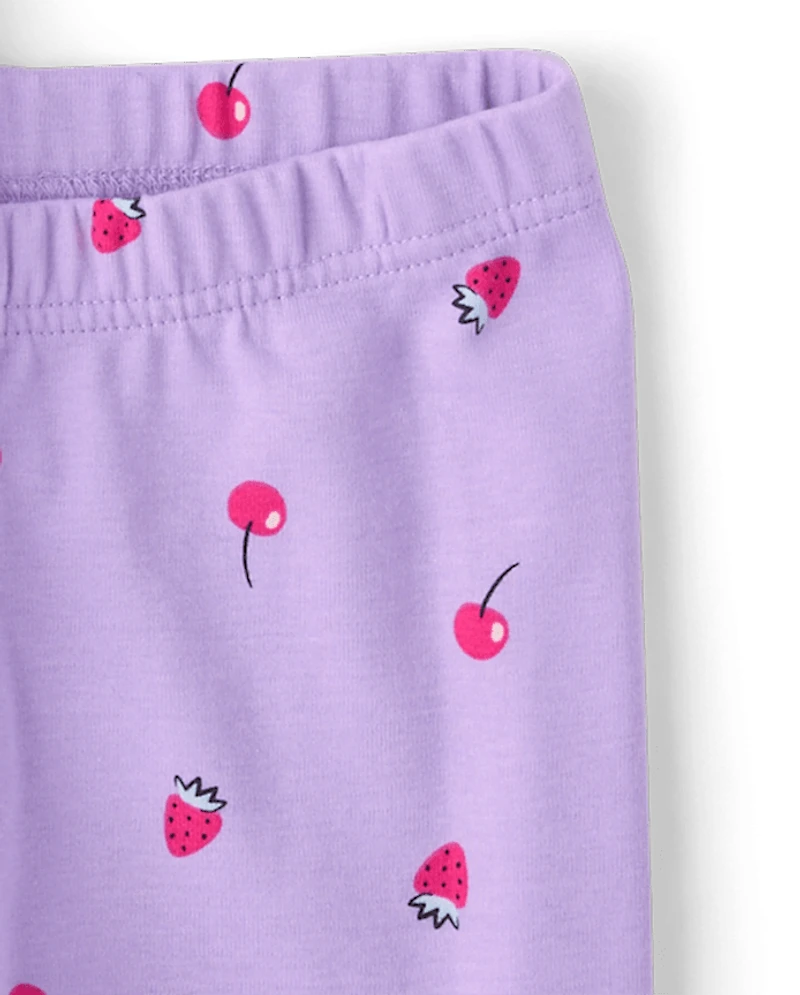 Girls Cake For Breakfast Snug Fit Cotton Pajamas