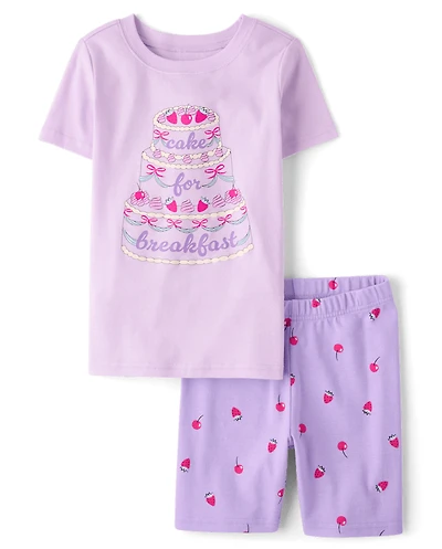 Pyjama en coton ajusté « Gâteau pour le petit-déjeuner » filles