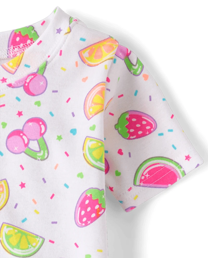 Girls Fruit Candy Snug Fit Cotton Pajamas