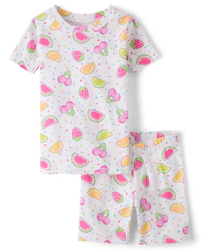 Girls Fruit Candy Snug Fit Cotton Pajamas