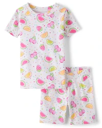 Girls Fruit Candy Snug Fit Cotton Pajamas