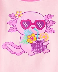 Baby And Toddler Girls Summer Axolotl Snug Fit Cotton Pajamas
