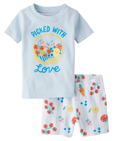 Baby And Toddler Girls Vegetable Snug Fit Cotton Pajamas