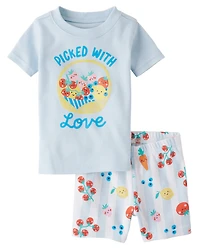 Baby And Toddler Girls Vegetable Snug Fit Cotton Pajamas
