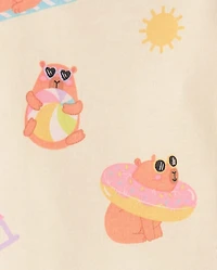 Baby And Toddler Girls Summer Capybara Snug Fit Cotton Pajamas