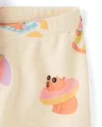 Baby And Toddler Girls Summer Capybara Snug Fit Cotton Pajamas