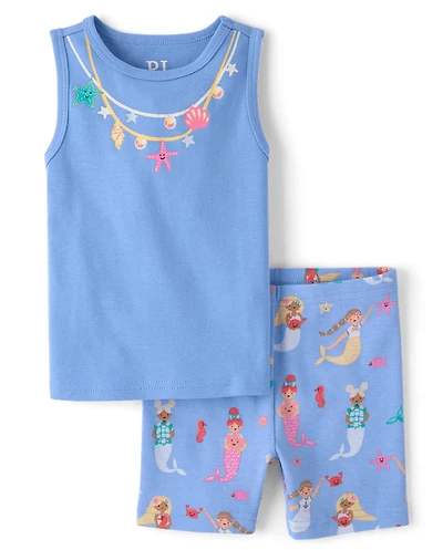 Baby And Toddler Girls Mermaid Snug Fit Cotton Pajamas