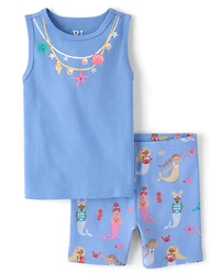 Baby And Toddler Girls Mermaid Snug Fit Cotton Pajamas