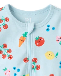 Baby And Toddler Girls Vegetable Snug Fit Cotton Cropped One Piece Pajamas