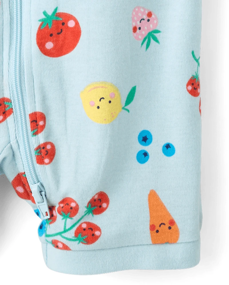 Baby And Toddler Girls Vegetable Snug Fit Cotton Cropped One Piece Pajamas