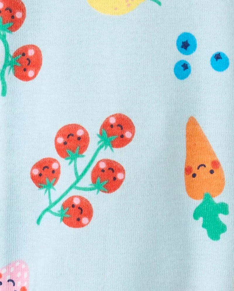 Baby And Toddler Girls Vegetable Snug Fit Cotton Cropped One Piece Pajamas
