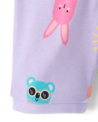 Baby And Toddler Girls Ice Cream Cone Snug Fit Cotton Cropped One Piece Pajamas