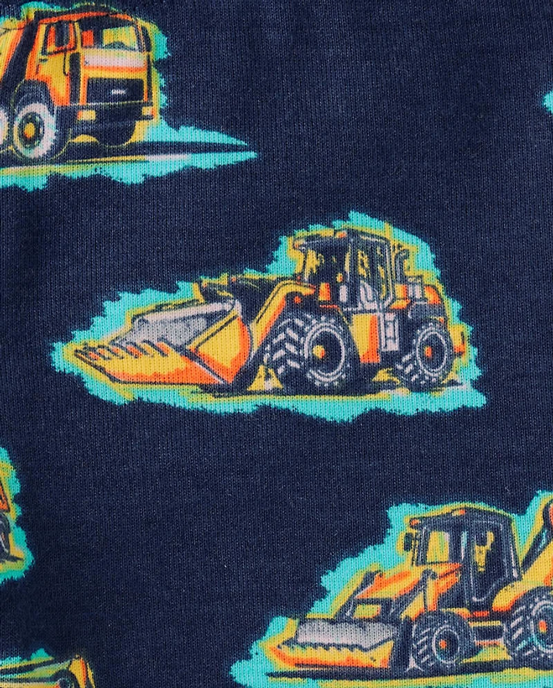 Baby And Toddler Boys Construction Vehicle Snug Fit Cotton Pajamas