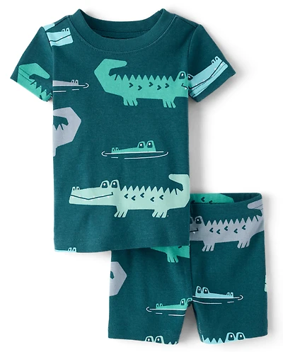 Baby And Toddler Boys Crocodile Snug Fit Cotton Pajamas