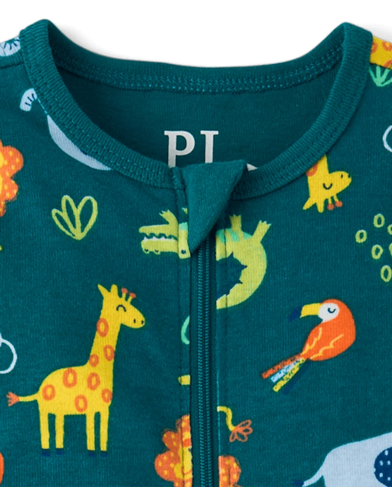 Baby And Toddler Boys Safari Snug Fit Cotton One Piece Pajamas