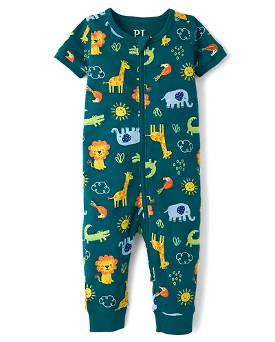 Baby And Toddler Boys Safari Snug Fit Cotton One Piece Pajamas