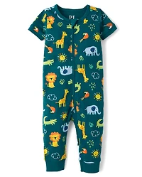 Baby And Toddler Boys Safari Snug Fit Cotton One Piece Pajamas