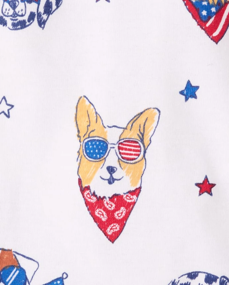 Baby And Toddler Americana Dogs Snug Fit Cotton Pajamas