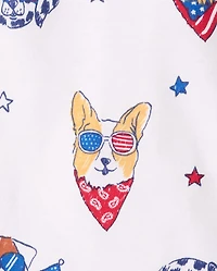 Baby And Toddler Americana Dogs Snug Fit Cotton Pajamas