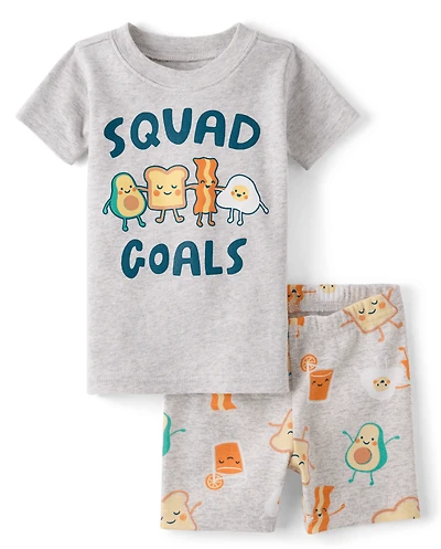 Baby And Toddler Breakfast Squad Snug Fit Cotton Pajamas