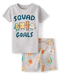 Baby And Toddler Breakfast Squad Snug Fit Cotton Pajamas