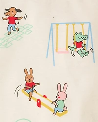 Baby And Toddler Short Sleeve Animal Playground Snug Fit Cotton Pajamas