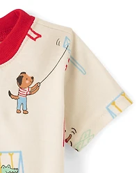 Baby And Toddler Short Sleeve Animal Playground Snug Fit Cotton Pajamas