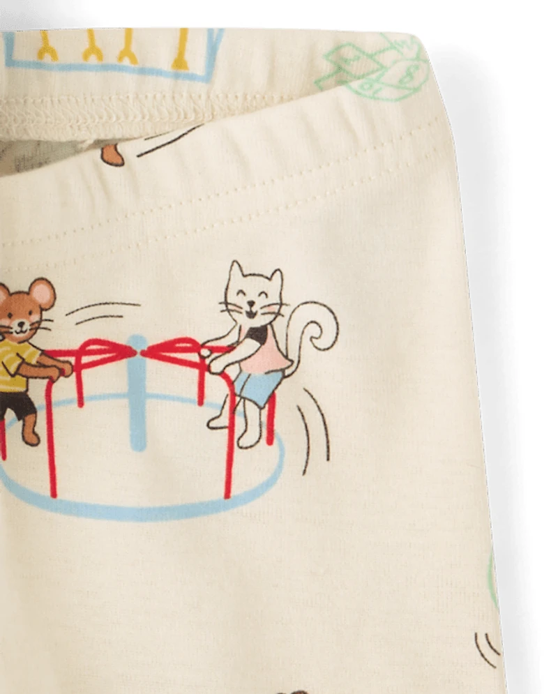 Baby And Toddler Short Sleeve Animal Playground Snug Fit Cotton Pajamas