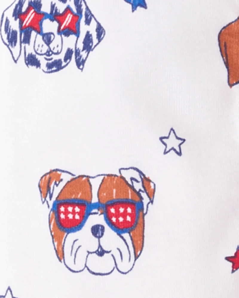 Baby And Toddler Americana Dogs Snug Fit Cotton One Piece Pajamas