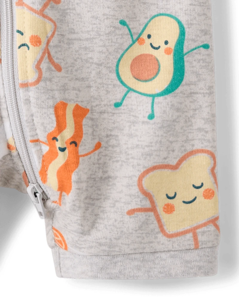 Baby And Toddler Breakfast Snug Fit Cotton Cropped One Piece Pajamas