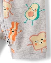 Baby And Toddler Breakfast Snug Fit Cotton Cropped One Piece Pajamas