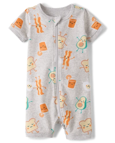 Pyjama une pièce court en coton ajusté pour bébé et tout-petit