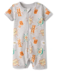 Pyjama une pièce court en coton ajusté pour bébé et tout-petit