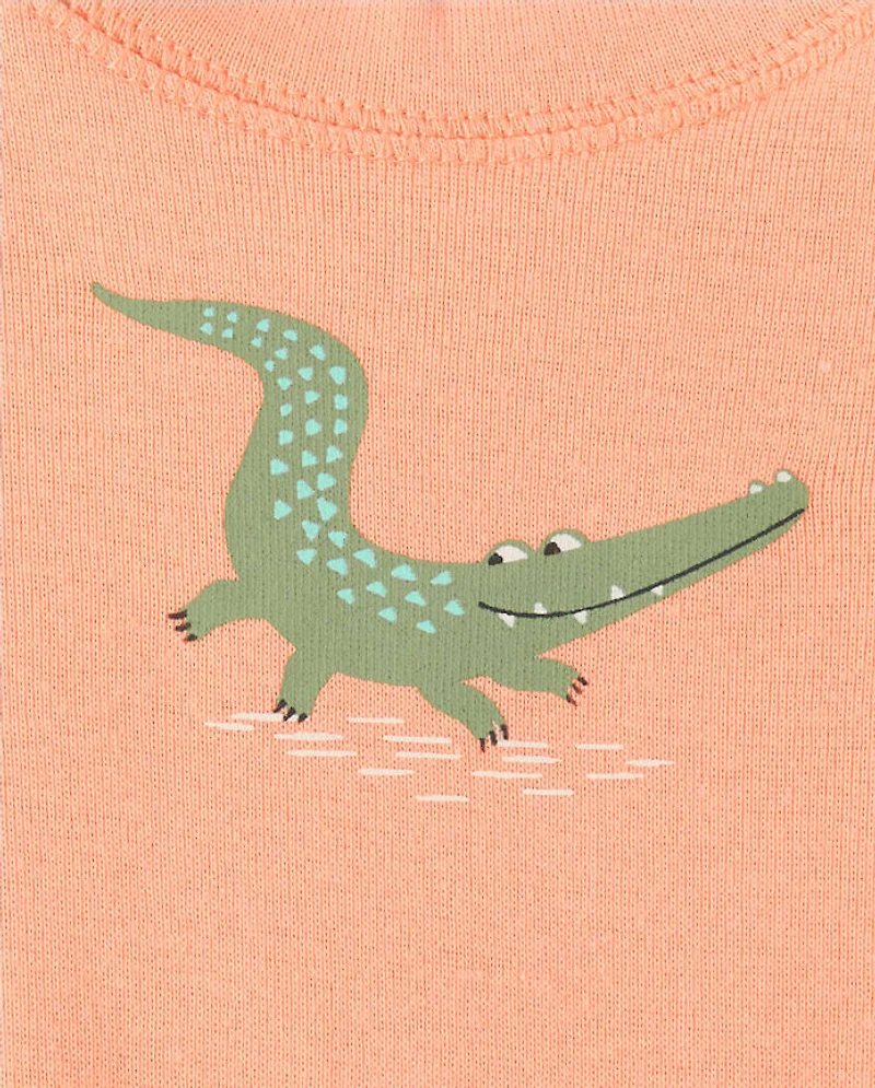 Baby Boys Crocodile Bodysuit 5-Pack