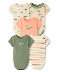 Body bébé garçon crocodile, lot de 5