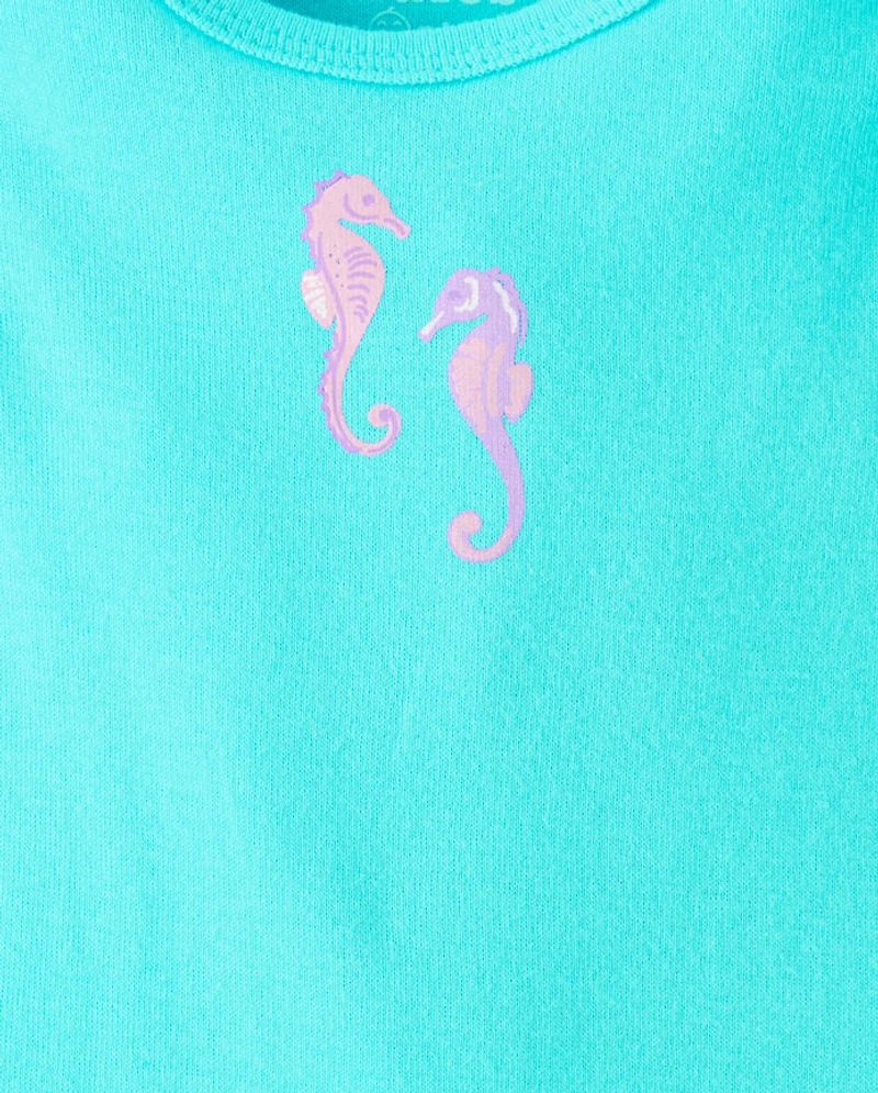 Baby Girls Seahorse Flutter Bodysuit 5-Pack