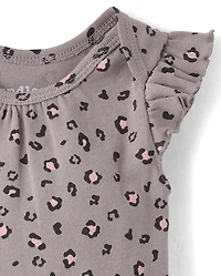 Baby Girls Leopard Flutter Bodysuit 5-Pack