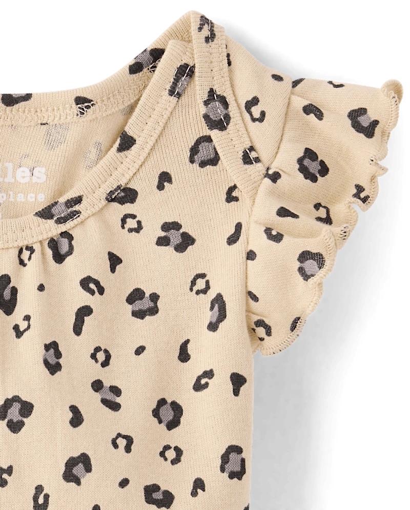 Baby Girls Leopard Flutter Bodysuit 5-Pack