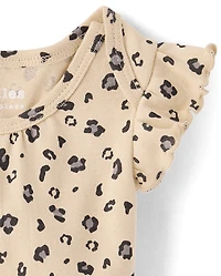 Baby Girls Leopard Flutter Bodysuit 5-Pack