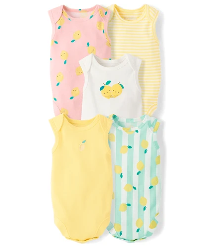 Baby Girls Lemon Bodysuit 5-Pack