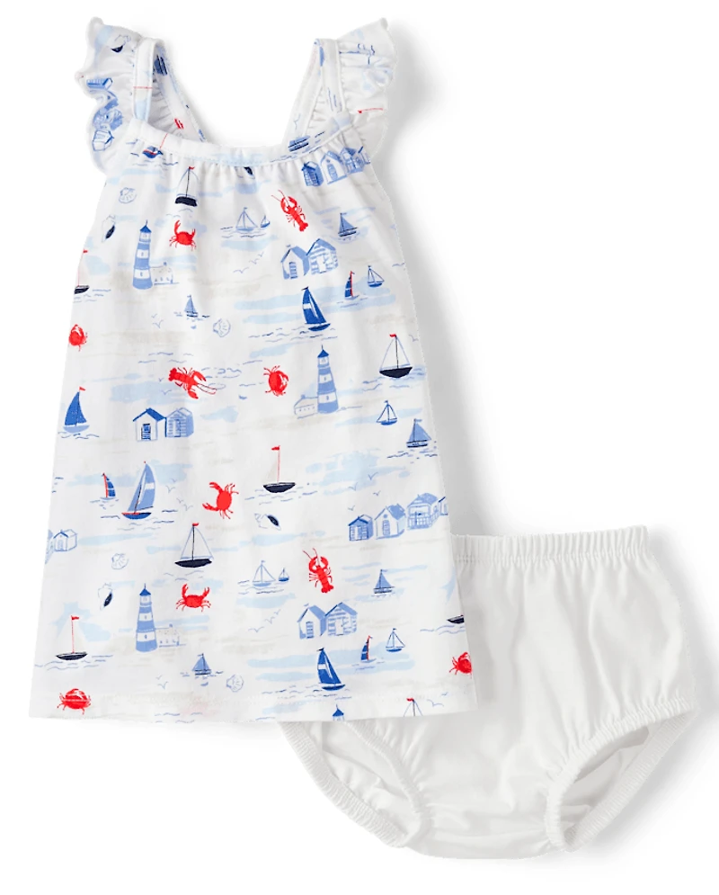 Baby Girls Nautical Flutter Dress
