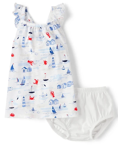 Baby Girls Nautical Flutter Dress