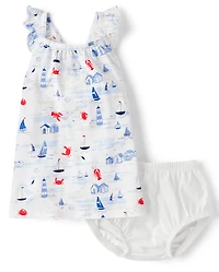 Baby Girls Nautical Flutter Dress