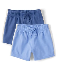 Baby Boys Side Stripe Pull On Shorts 2-Pack