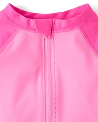 Baby Girls Colorblock Rashguard One Piece Swimsuit