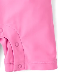 Baby Girls Colorblock Rashguard One Piece Swimsuit