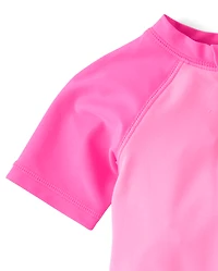 Baby Girls Colorblock Rashguard One Piece Swimsuit